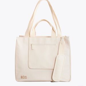 Beis east to west tote in beige
